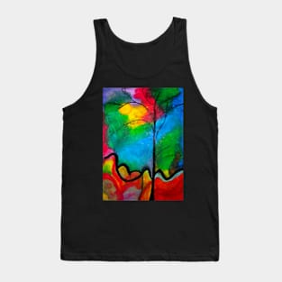 Color Rectro Tree Tank Top